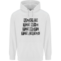 Uncle the Man the Myth the Legend Mens 80% Cotton Hoodie White