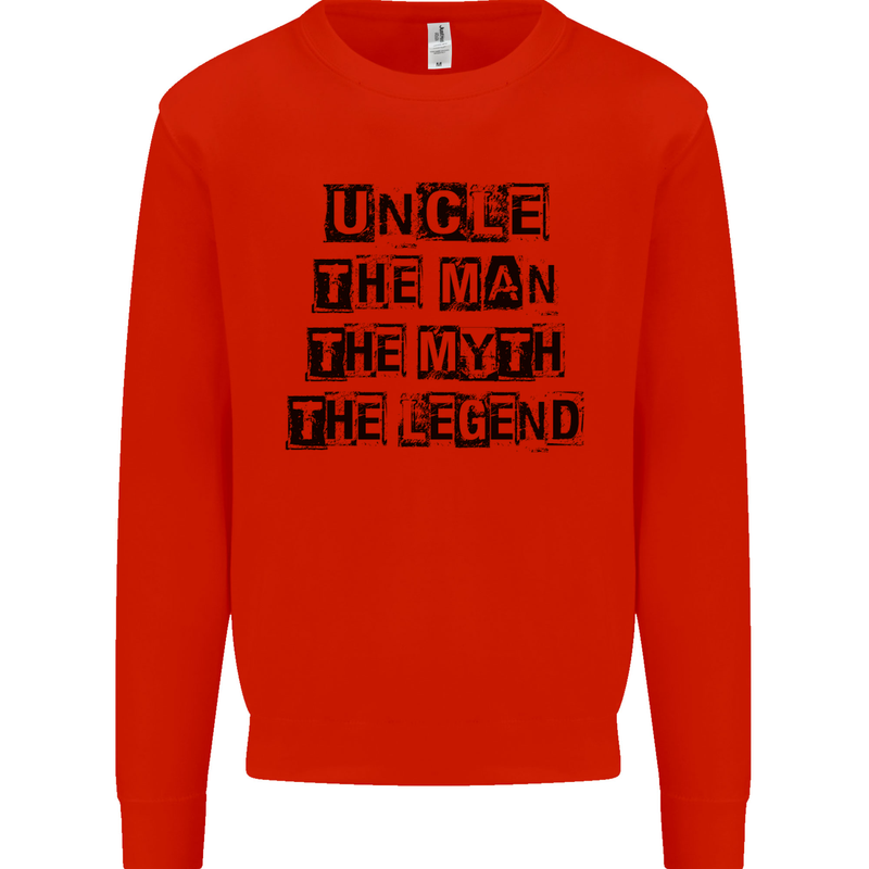 Uncle the Man the Myth the Legend Mens Sweatshirt Jumper Bright Red