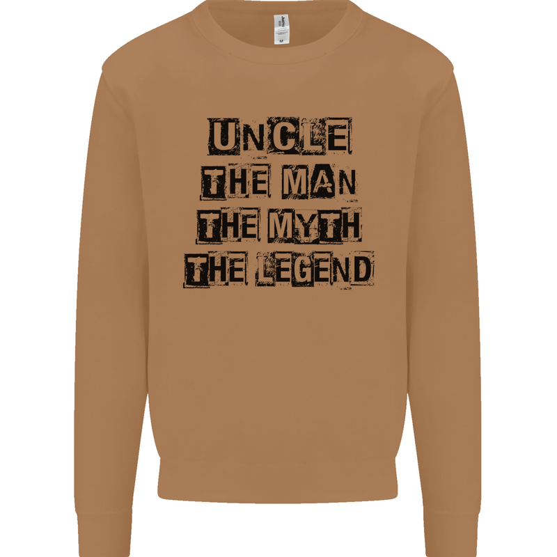 Uncle the Man the Myth the Legend Mens Sweatshirt Jumper Caramel Latte