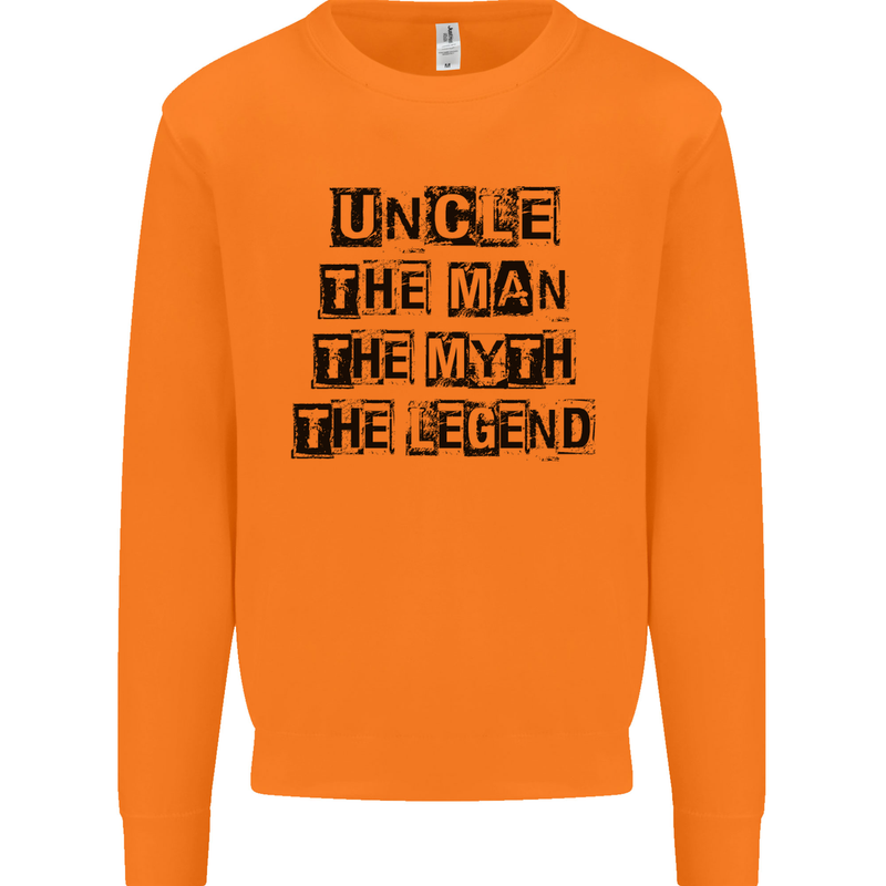 Uncle the Man the Myth the Legend Mens Sweatshirt Jumper Orange