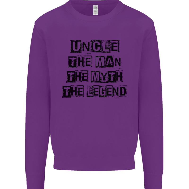 Uncle the Man the Myth the Legend Mens Sweatshirt Jumper Purple