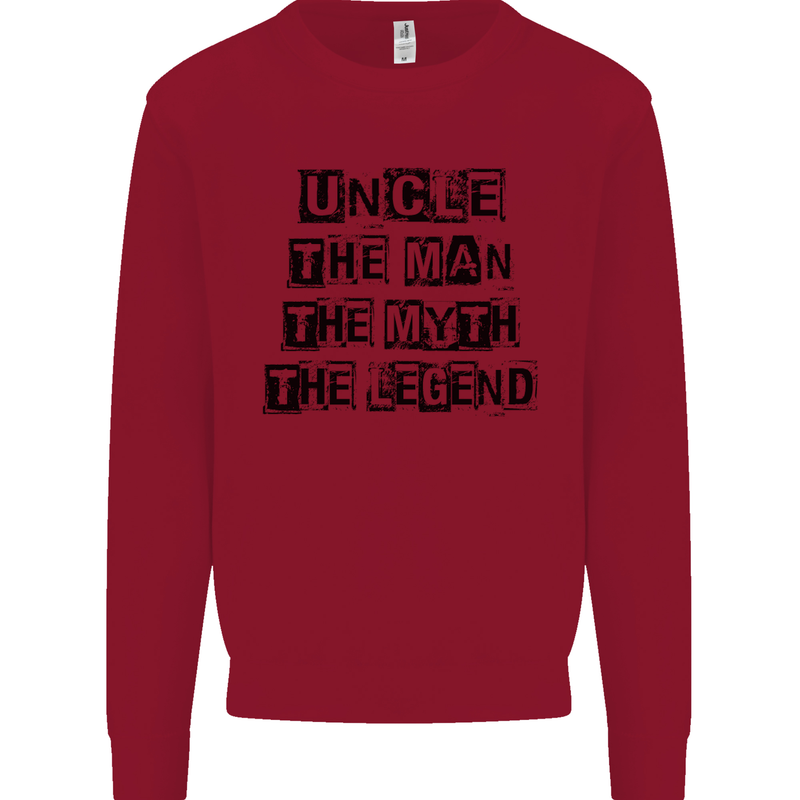 Uncle the Man the Myth the Legend Mens Sweatshirt Jumper Red