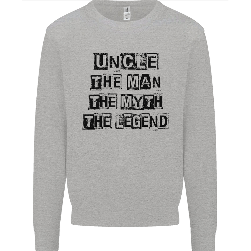 Uncle the Man the Myth the Legend Mens Sweatshirt Jumper Sports Grey