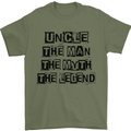 Uncle the Man the Myth the Legend Mens T-Shirt Cotton Gildan Military Green
