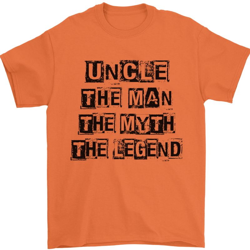 Uncle the Man the Myth the Legend Mens T-Shirt Cotton Gildan Orange