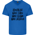 Uncle the Man the Myth the Legend Mens V-Neck Cotton T-Shirt Royal Blue