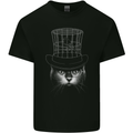 Under My Hat Funny Cat Bird Cage Mens Cotton T-Shirt Tee Top Black