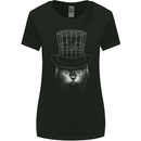 Under My Hat Funny Cat Bird Cage Womens Wider Cut T-Shirt Black