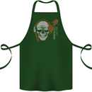 Underground DJ Skull DJing Music Cotton Apron 100% Organic Forest Green
