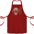 Underground DJ Skull DJing Music Cotton Apron 100% Organic Maroon