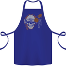 Underground DJ Skull DJing Music Cotton Apron 100% Organic Royal Blue