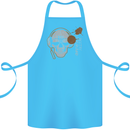 Underground DJ Skull DJing Music Cotton Apron 100% Organic Turquoise