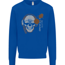 Underground DJ Skull DJing Music Kids Sweatshirt Jumper Royal Blue