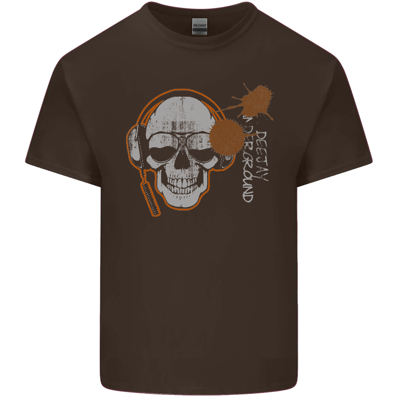 Underground DJ Skull DJing Music Kids T-Shirt Childrens Chocolate