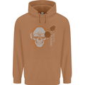 Underground DJ Skull DJing Music Mens 80% Cotton Hoodie Caramel Latte