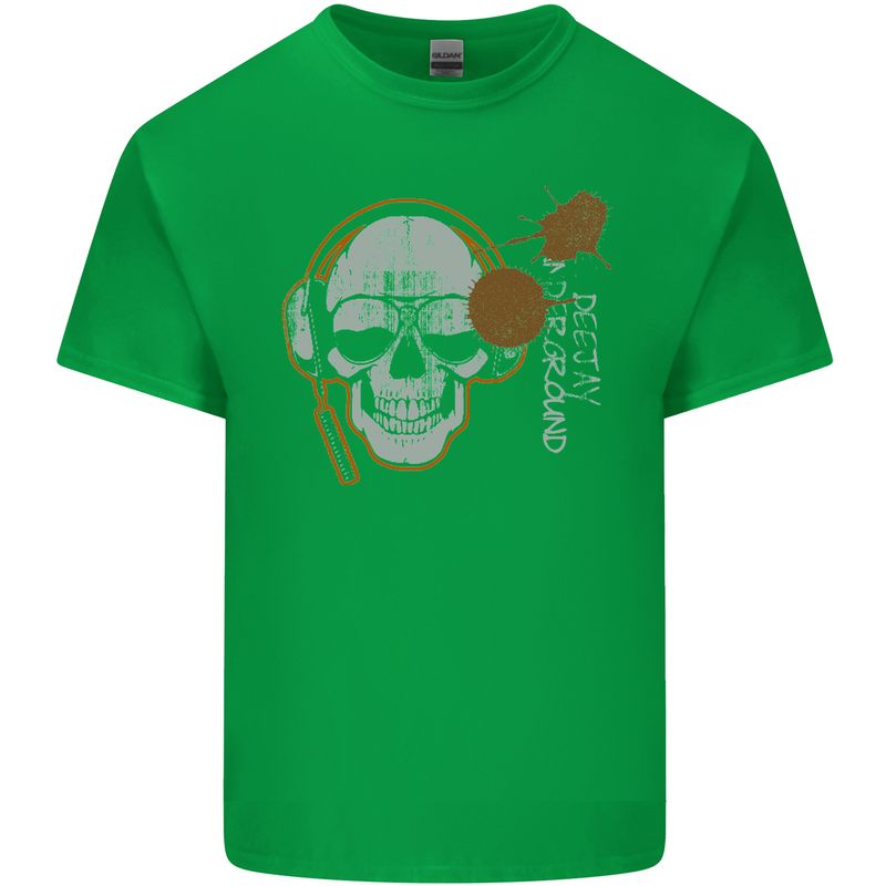 Underground DJ Skull DJing Music Mens Cotton T-Shirt Tee Top Irish Green