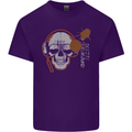 Underground DJ Skull DJing Music Mens Cotton T-Shirt Tee Top Purple