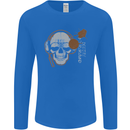 Underground DJ Skull DJing Music Mens Long Sleeve T-Shirt Royal Blue