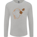 Underground DJ Skull DJing Music Mens Long Sleeve T-Shirt Sports Grey