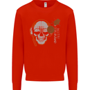 Underground DJ Skull DJing Music Mens Sweatshirt Jumper Bright Red