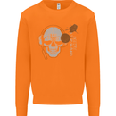 Underground DJ Skull DJing Music Mens Sweatshirt Jumper Orange