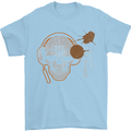 Underground DJ Skull DJing Music Mens T-Shirt Cotton Gildan Light Blue