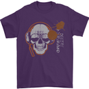 Underground DJ Skull DJing Music Mens T-Shirt Cotton Gildan Purple