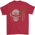 Underground DJ Skull DJing Music Mens T-Shirt Cotton Gildan Red