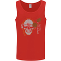 Underground DJ Skull DJing Music Mens Vest Tank Top Red