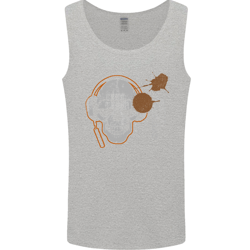 Underground DJ Skull DJing Music Mens Vest Tank Top Sports Grey