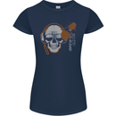 Underground DJ Skull DJing Music Womens Petite Cut T-Shirt Navy Blue