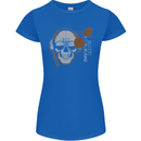 Underground DJ Skull DJing Music Womens Petite Cut T-Shirt Royal Blue