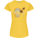 Underground DJ Skull DJing Music Womens Petite Cut T-Shirt Yellow