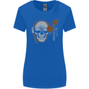 Underground DJ Skull DJing Music Womens Wider Cut T-Shirt Royal Blue