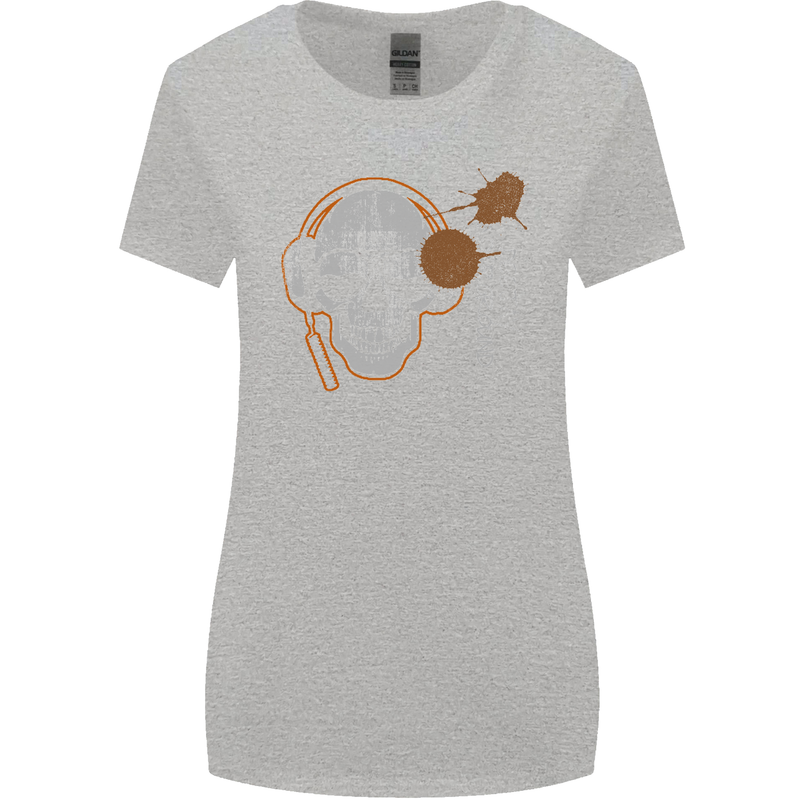Underground DJ Skull DJing Music Womens Wider Cut T-Shirt Sports Grey