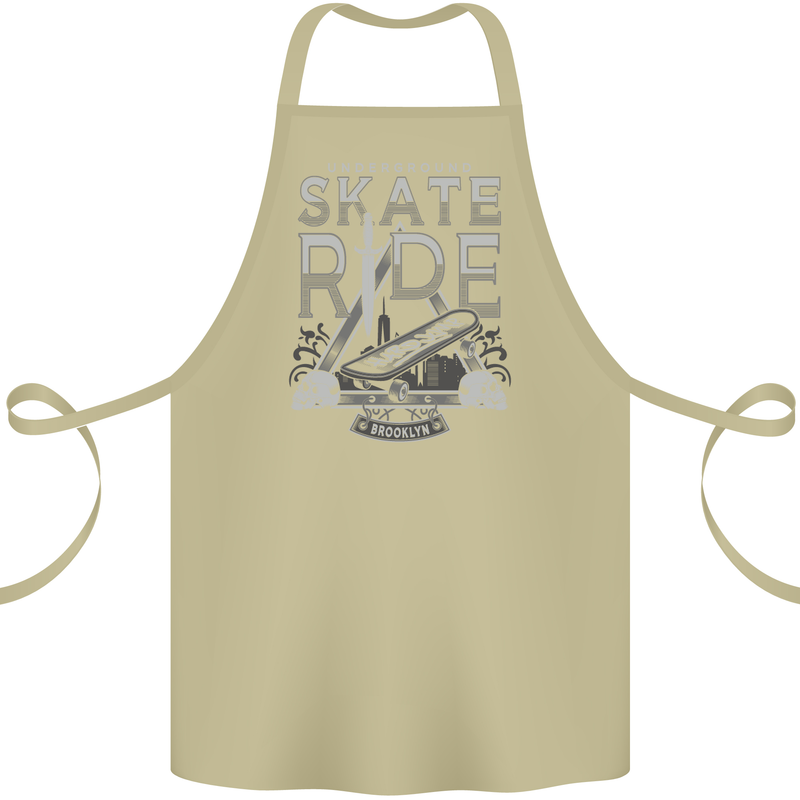 Underground Skate Ride Skateboard Cotton Apron 100% Organic Khaki