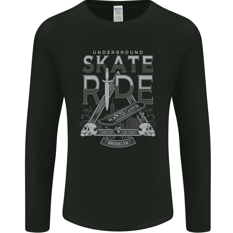 Underground Skate Ride Skateboard Mens Long Sleeve T-Shirt Black