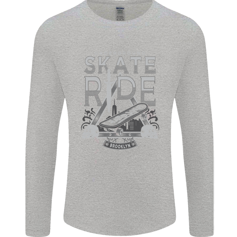 Underground Skate Ride Skateboard Mens Long Sleeve T-Shirt Sports Grey