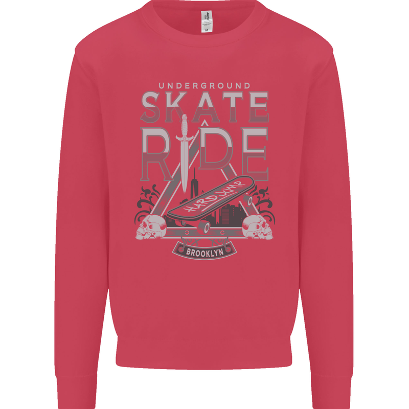 Underground Skate Ride Skateboard Mens Sweatshirt Jumper Heliconia