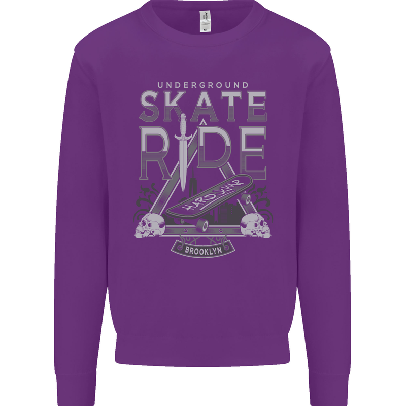 Underground Skate Ride Skateboard Mens Sweatshirt Jumper Purple