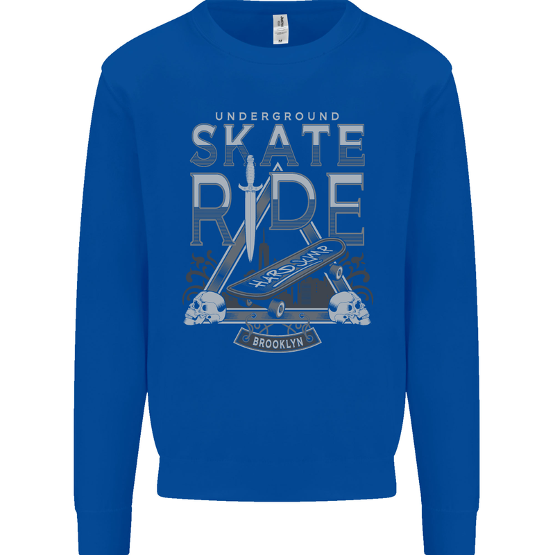 Underground Skate Ride Skateboard Mens Sweatshirt Jumper Royal Blue