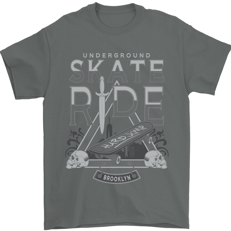 Underground Skate Ride Skateboard Mens T-Shirt Cotton Gildan Charcoal