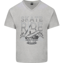 Underground Skate Ride Skateboard Mens V-Neck Cotton T-Shirt Sports Grey