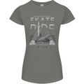 Underground Skate Ride Skateboard Womens Petite Cut T-Shirt Charcoal