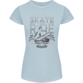 Underground Skate Ride Skateboard Womens Petite Cut T-Shirt Light Blue