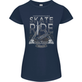 Underground Skate Ride Skateboard Womens Petite Cut T-Shirt Navy Blue