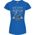 Underground Skate Ride Skateboard Womens Petite Cut T-Shirt Royal Blue