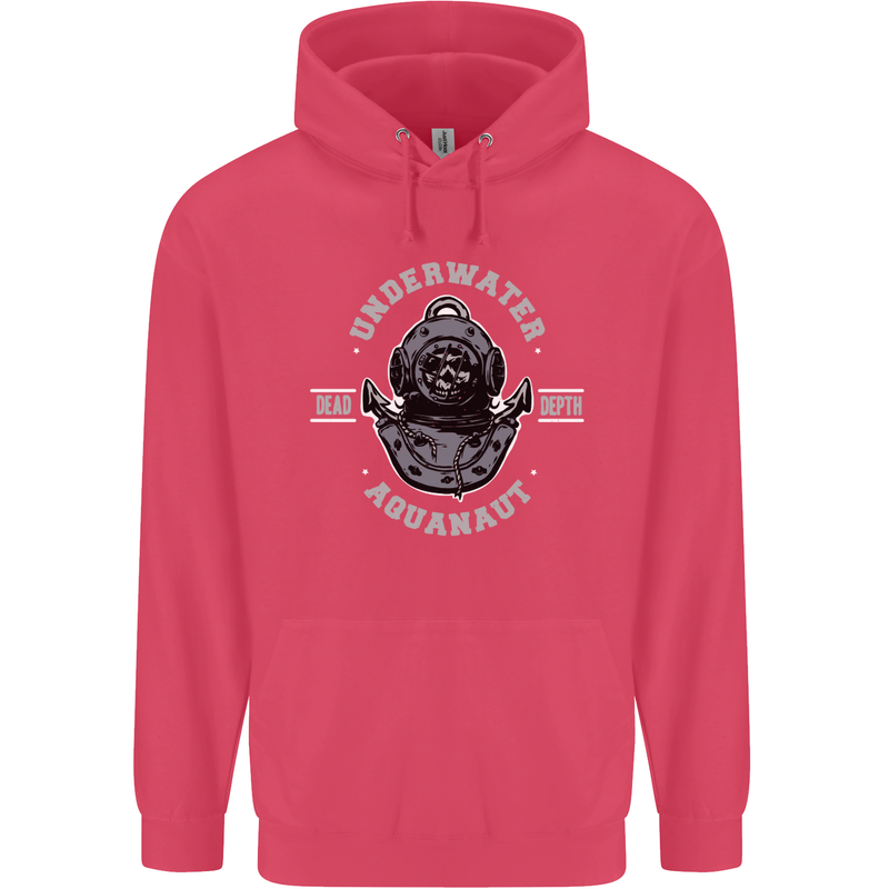 Underwater Aquanaut Scuba Diving Diver Childrens Kids Hoodie Heliconia