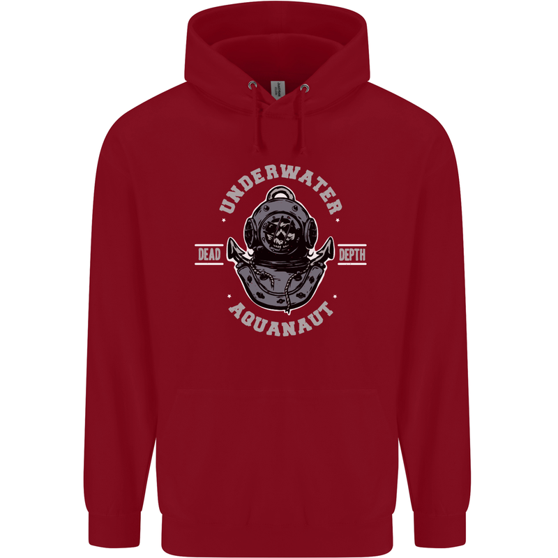 Underwater Aquanaut Scuba Diving Diver Childrens Kids Hoodie Red