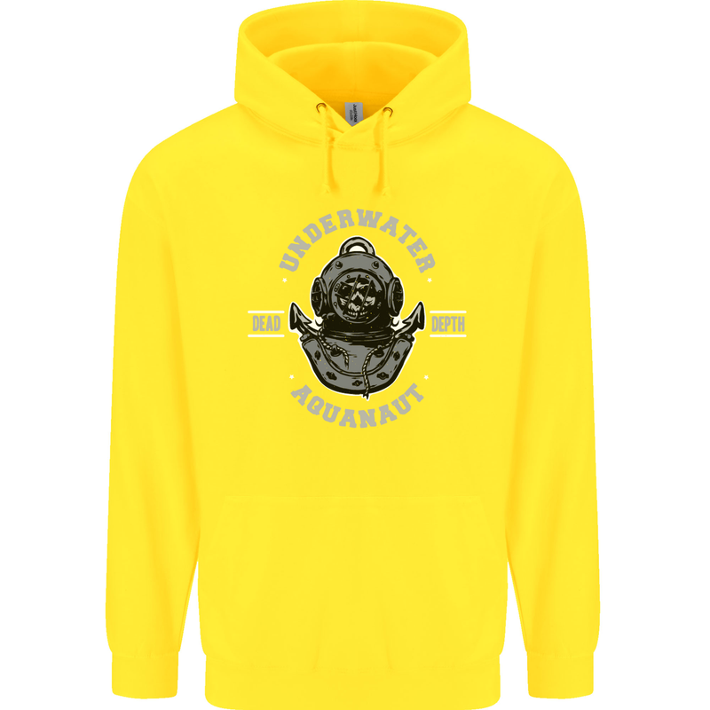 Underwater Aquanaut Scuba Diving Diver Childrens Kids Hoodie Yellow